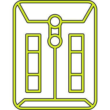 yeşil kapı simgesi. Ağ için kapı vektör simgelerinin özet çizimi