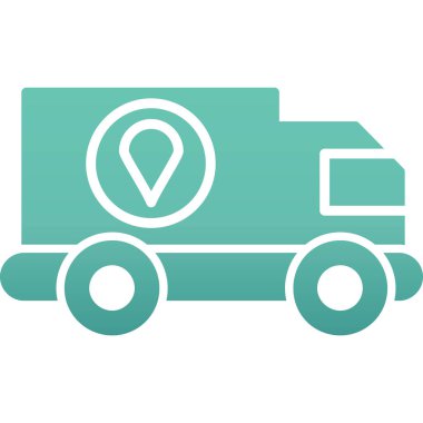 Teslimat aracı ikonu. düz tasarım biçimi