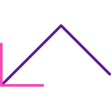 Beyaz arkaplanda renk çizgisi ok simgesi. vektör