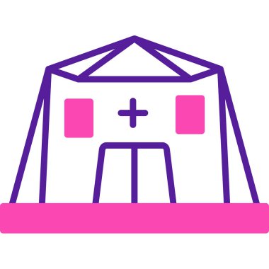 çadır kampı modern simgesi, vektör illüstrasyonu