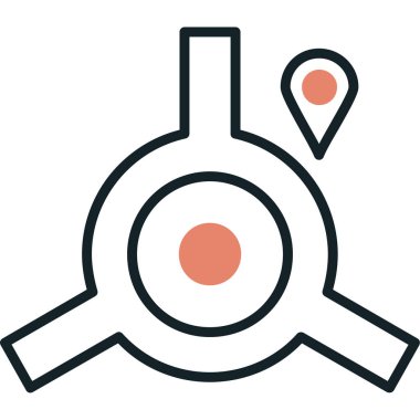 Konumu PIN simgesi. vektör çizim