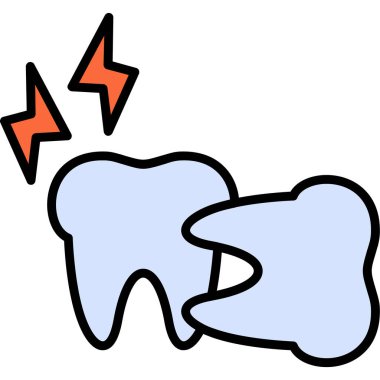 Diş ikonu. Beyaz arkaplanda izole edilmiş web tasarımı için özet biçimi vektör simgesi