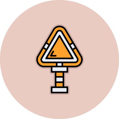 Trafik konisi simgesi vektör çizimi