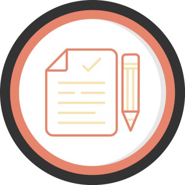 Sınav web simgesi, vektör illüstrasyonu