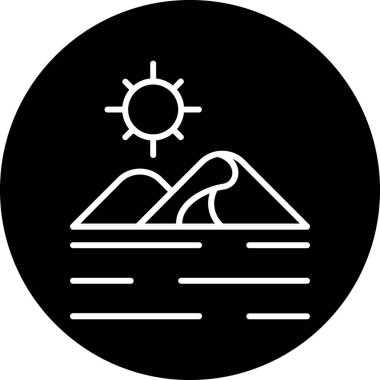 Bir dağ simgesinin vektör illüstrasyonu