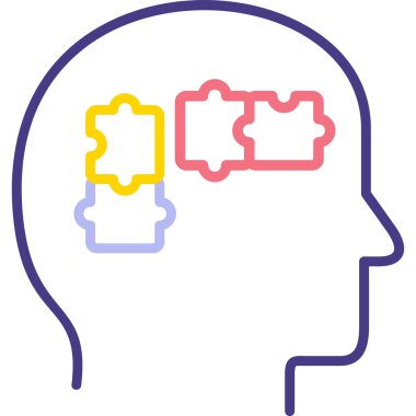 Beyin. Web simgesi basit illüstrasyon