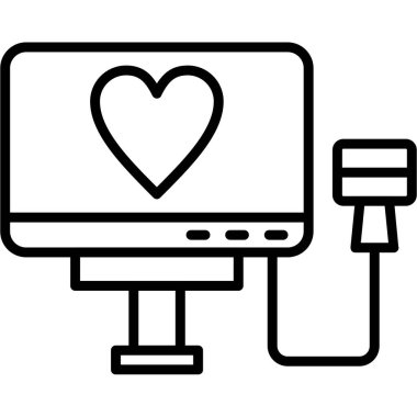 kalp bilgisayarı izleyici vektör tasarımı