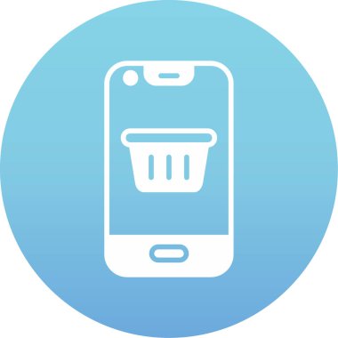 alışveriş cep telefonu simgesi ana hat biçiminde