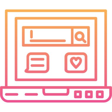 bilgisayar monitörü ikon vektör illüstrasyonu