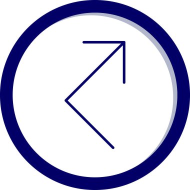 Sol ok vektör simgesi. biçim düz simge sembolü, yuvarlak açılar, mavi renk, beyaz arkaplan