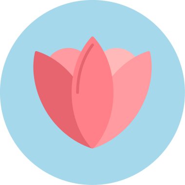 Lale ikonlu kalp. vektör illüstrasyonu