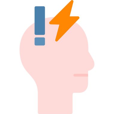 Şimşek ikonu vektör illüstrasyonlu beyin