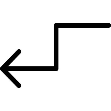 ok sol yön simgesi ana hat biçiminde