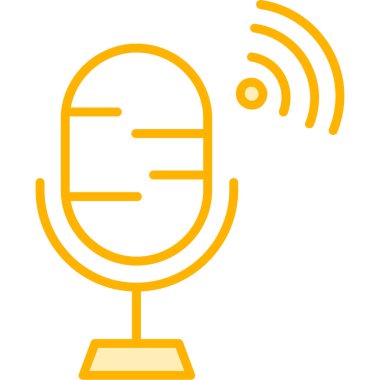 mikrofon simgesi. Web için mikrofon vektör simgelerinin özet çizimi