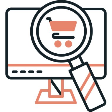 Alışveriş çevrimiçi simgesi vektör illüstrasyonu