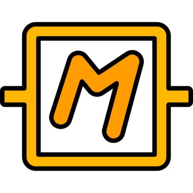 M harfi simge vektör illüstrasyonu