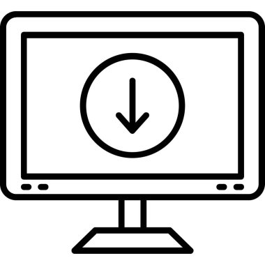 bilgisayar ekranı izleyici simgesi ana hat biçiminde