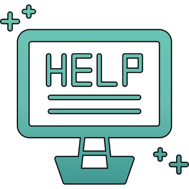yardım web renk simgesi, vektör