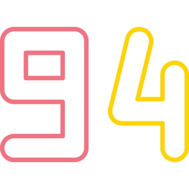 9 numaralı işaret tasarım şablonu. Dörtlü renkli vektör illüstrasyonu - beyaz arkaplanda düz biçim