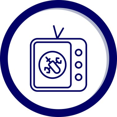Televizyon. Web simgesi basit illüstrasyon
