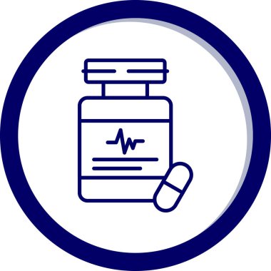 İlaç. Web simgesi basit illüstrasyon