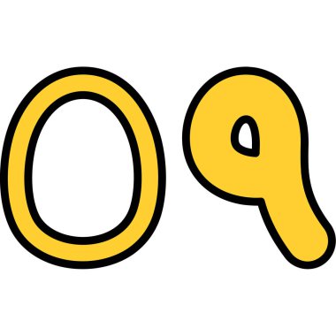 vektör karikatür harfi q beyaz arkaplan üzerinde izole