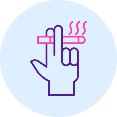 sigara ikonu tüttürüyor, vektör illüstrasyonu