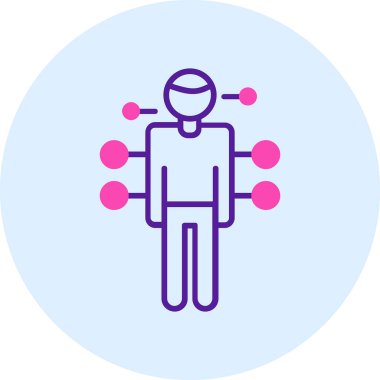 İnsan vücudu simgesi. Web için insan derisi vektör simgelerinin basit çizimi