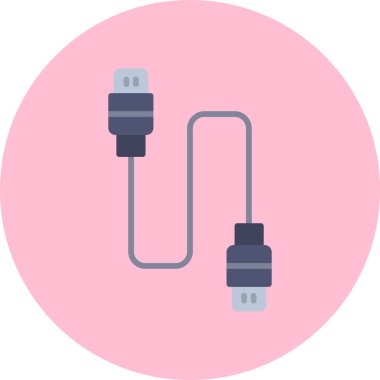 Kablo. Web simgesi basit illüstrasyon