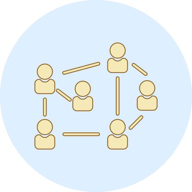 Çemberdeki farklı renkte insanların vektör simgesi