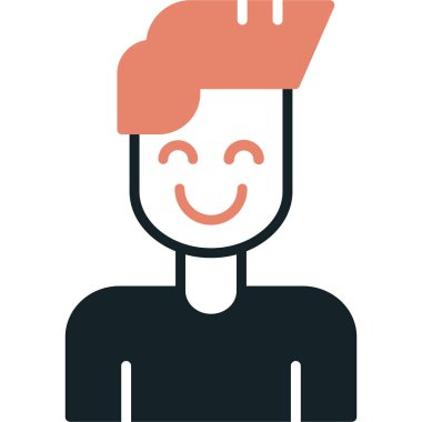 Mutlu çocuk yüzü simgesi düz stil