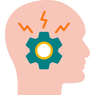 Beyin. Web simgesi basit illüstrasyon