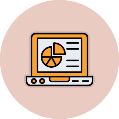 Pasta grafiği ikon vektör illüstrasyon tasarımlı dizüstü bilgisayar