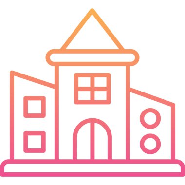 bina simgesi, vektör illüstrasyonu