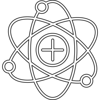 Ana hatlar biçiminde atom molekülü bilim simgesi