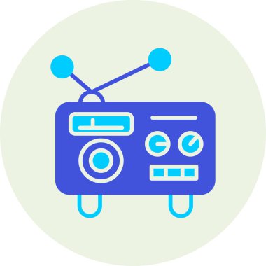 Radyo. Web simgesi basit illüstrasyon