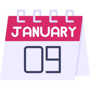 8 Ocak - takvim simgesini - vektör çizim