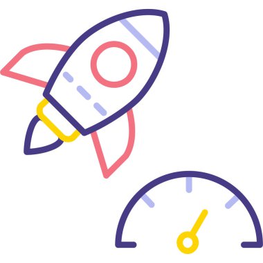 Roket Fırlatma. Web simgesi basit illüstrasyon