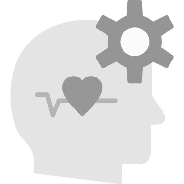 Kafa simgesinin içinde kalbi olan beyin