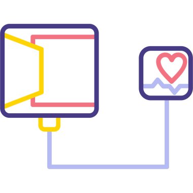 akıllı telefon vektör illüstrasyon tasarımı ile kalp ve ekran