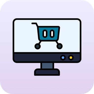 Alışveriş tramvayı vektör simgesi tasarımı