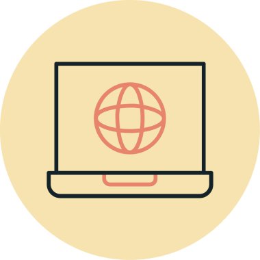 Dizüstü bilgisayar simgesi vektör çizimi