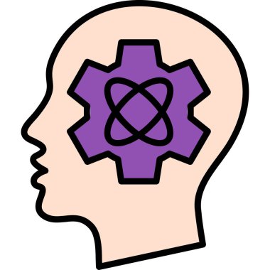 Beyin. Web simgesi basit illüstrasyon