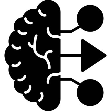 Beyin. Web simgesi basit illüstrasyon