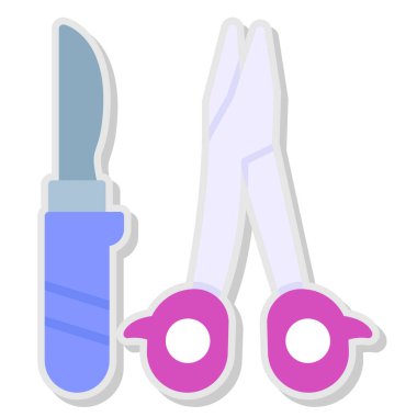 makas ve tırnak simgesi vektörü