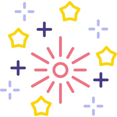 Havai fişekler. Web simgesi basit illüstrasyon