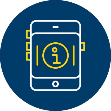 Mavi arkaplanda izole edilmiş bir cep telefonu simgesi olan akıllı telefon