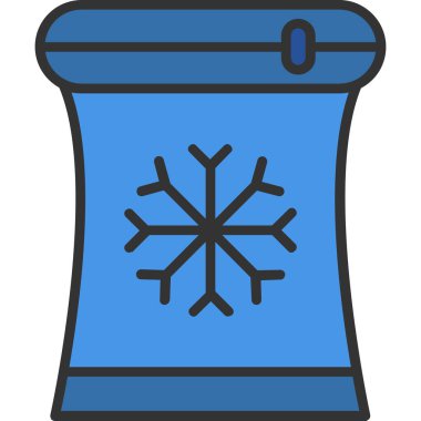 Noel hediyesi simgesi basit vektör illüstrasyonu