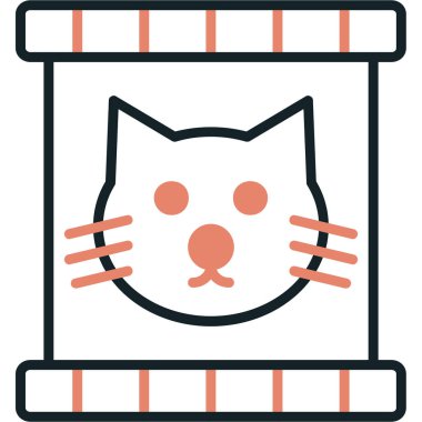 Kedi simgesi. Kedi vektör simgesi web için anahat çizimi