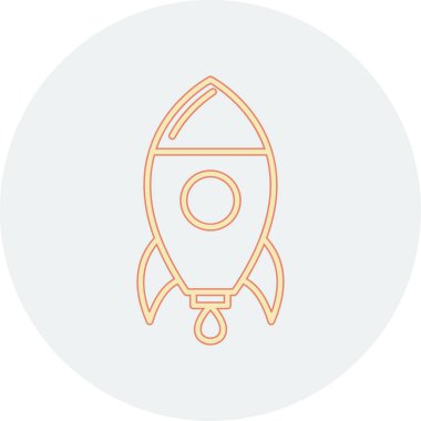 Roket modern simgesinin vektör illüstrasyonu